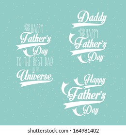 happy fathers day over blue  background vector illustration