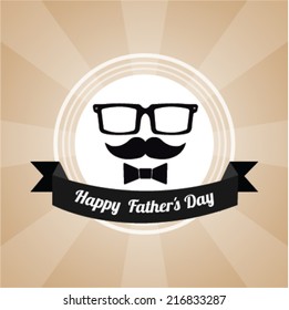 happy fathers day over brown  background