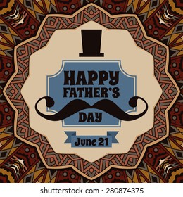 happy fathers day over vintage background vector illustration