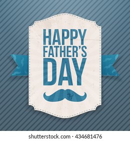 Happy Fathers Day paper Banner with Ribbon