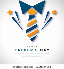 Happy Father's Day Paper cut style Vector Design Illustration for Background, Poster, Banner, Advertising, Greeting Card