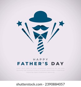 Happy Father's Day Paper cut style Vector Design Illustration for Background, Poster, Banner, Advertising, Greeting Card