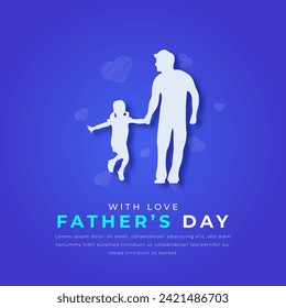 Happy Fathers Day Paper cut style Vector Design Illustration for Background, Poster, Banner, Advertising, Greeting Card