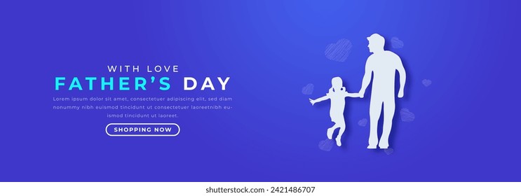 Happy Fathers Day Paper cut style Vector Design Illustration for Background, Poster, Banner, Advertising, Greeting Card