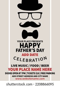 happy father's day party poster flyer or social media post design