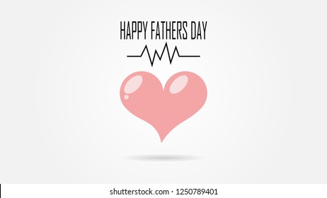 Happy Fathers Day pink heart and an lettering postcard.