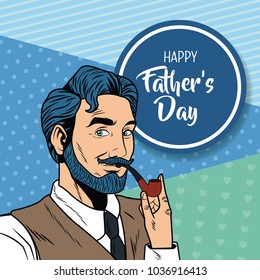 Happy fathers day pop art card