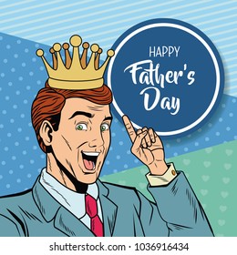 Happy fathers day pop art card