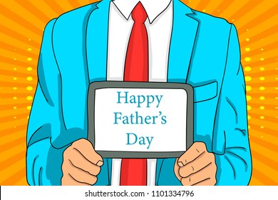 Happy Fathers Day in pop art design