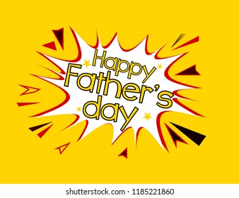 happy father's day, pop art label with comic style for marketing product