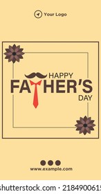 Happy Fathers Day Portrait Template Design Stock Vector (Royalty Free ...