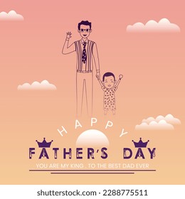 happy father's day post design with art elements vector file