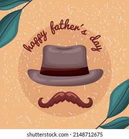 happy fathers day postcard with tophat