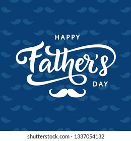 Happy Fathers Day poster, badge with hand written lettering. Cute typography design template for banner, gift card, t shirt print, sticker. Retro vintage style. Vector illustration