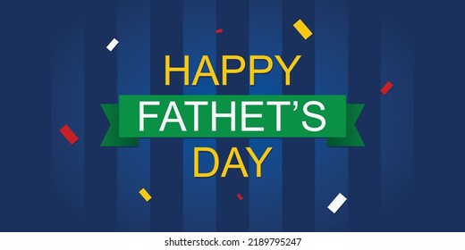 
Happy Father's Day poster and banner template on dark blue background. Vector illustration for greeting card, shop, invitation, discount, sale, flyer, decoration.