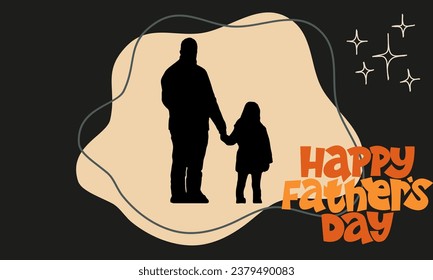 Happy Father's Day poster and banner template with cute illustration on classic background. Vector illustration for greeting card, shop, invitation.