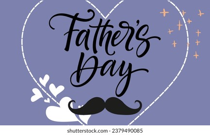 Happy Father's Day poster and banner template with cute illustration on classic background. Vector illustration for greeting card, shop, invitation.