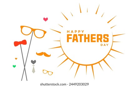Happy Father's Day poster or banner template with symbol