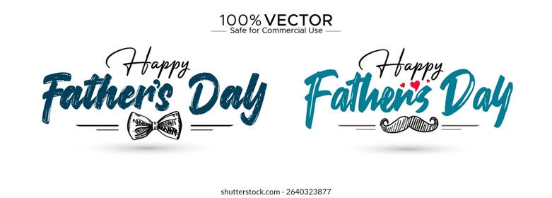 Happy Father's Day poster Concept design. Set of father's day wishing logo unit and sign symbol illustration.