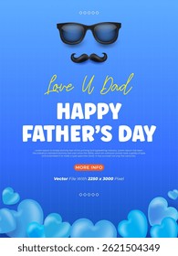 happy father's day poster design illustration