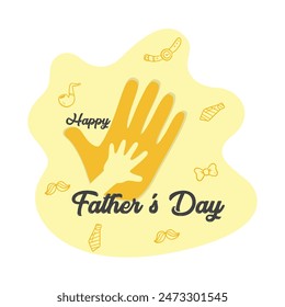 Happy Fathers Day poster hand Vector illustration