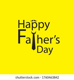 Happy father's day poster on yellow color background.