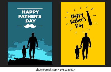 Happy Fathers Day Poster Template Vector Package