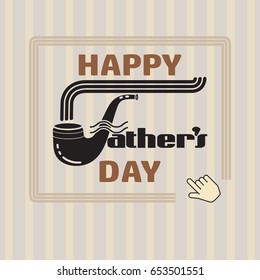 Happy Fathers day poster. Vector illustration on striped background.