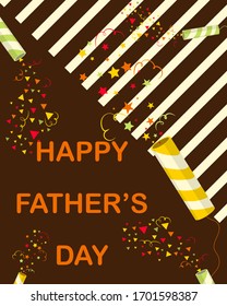 Happy father's day , pulling cracker. Best dad postcard.