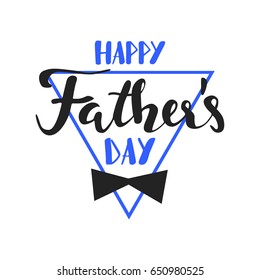 Happy father's day quote, design for greeting card, isolated on white vector illustration