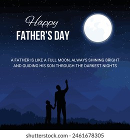 Happy Fathers Day quotes Post Design with father and son