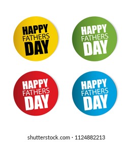 Happy Fathers day Realistic,Sticker and Tag set-vector illustration