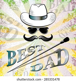 Happy fathers day, retro background, vector illustration