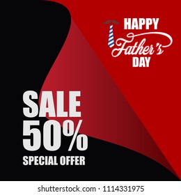 Happy Father's Day Sale 50% Special Offer Vector Template Design Illustration