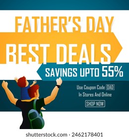 Happy Father's Day Sale Background. 
