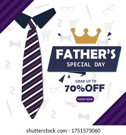 happy father's day sale banner for online business and marketing, background vector illustration