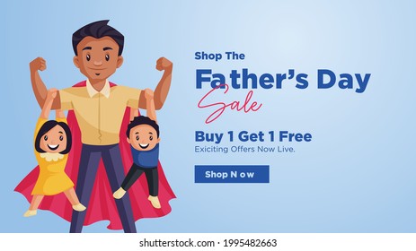 Happy father's day sale banner design template.