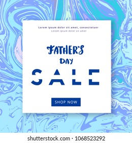 Happy Father's Day Sale card. Handwritten lettering.  Vector Illustration.