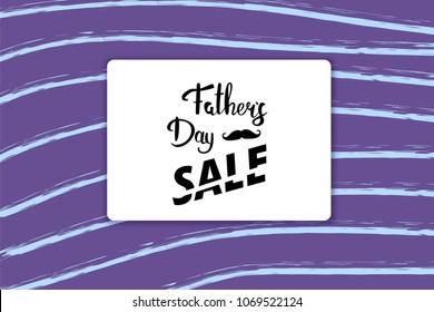 Happy Father's Day Sale card. Handwritten lettering.  Vector Illustration.