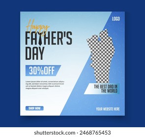 Happy father's day sale discount poster flyer social media post template design