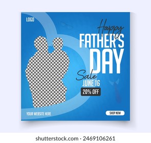 Happy Father's Day sale discount banner design for social media post