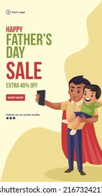Happy father's day sale portrait template design.