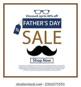Happy Father's Day Sale Promotion Post Template Design.