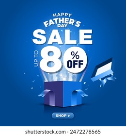 Happy Father's Day. Sale shopping and offer deal. Vector illustration.