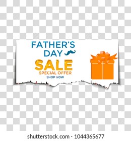 Happy Father's Day sale. Vector illustration for promotion, poster, flyer, discount card, shopping template, price label, blog, social media, marketing, ad special offer banner