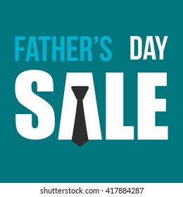 Happy Father's Day sale vector illustration for discount card, shopping template, price label