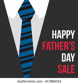 Happy Father's Day sale vector illustration for discount card, shopping template, price label