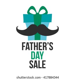 Happy Father's Day sale vector illustration for discount card, shopping template, price label