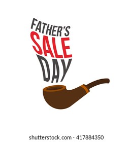 Happy Father's Day sale vector illustration for discount card, shopping template, price label