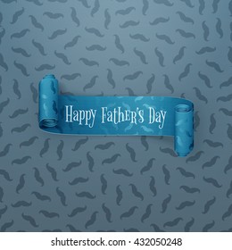 Happy Fathers Day scroll textile paper Ribbon